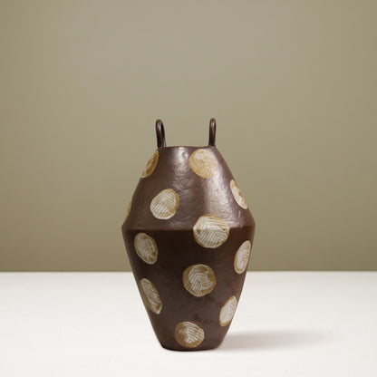 "Cocoa Dot" Geometric Ceramic Vase IDC243-A27