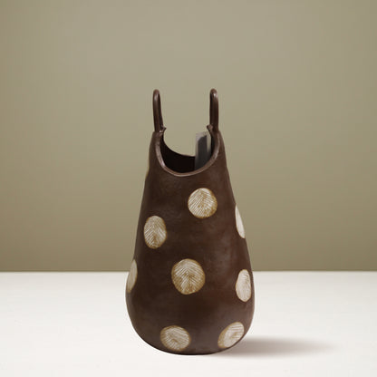 "Cocoa Dot" Artisan Tote Vase - IDC243-A26