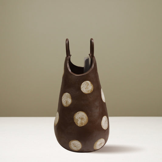 "Cocoa Dot" Artisan Tote Vase - IDC243-A26