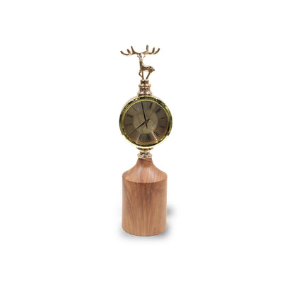 Decorative Table Clock with Wooden Base IDC208-A50