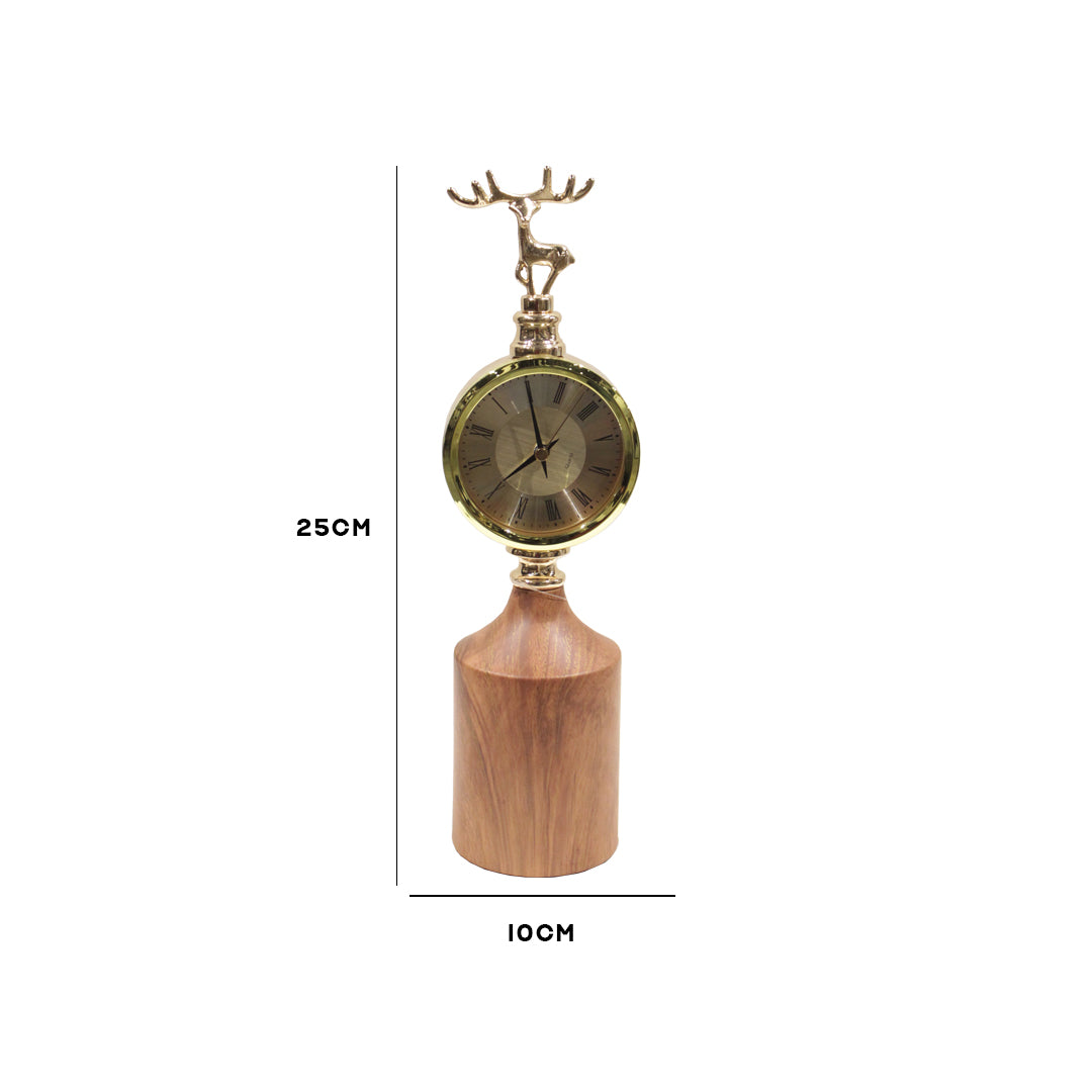 Decorative Table Clock with Wooden Base IDC208-A50