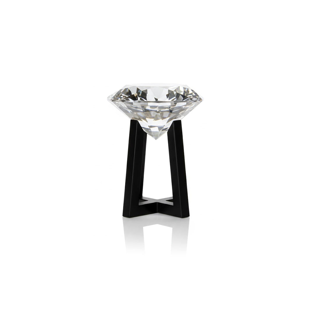 Diamond Crystal Bowl Showpiece on Black Stand IDC136-A35