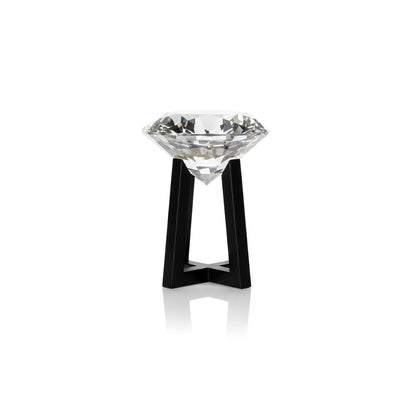 Diamond Crystal Bowl Showpiece on Black Stand IDC136-A35