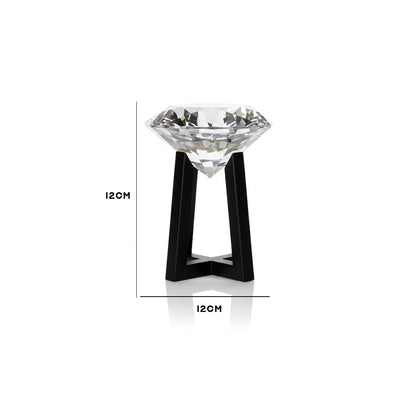 Diamond Crystal Bowl Showpiece on Black Stand IDC136-A35