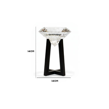 Diamond Crystal Bowl Showpiece on Black Stand IDC136-A34