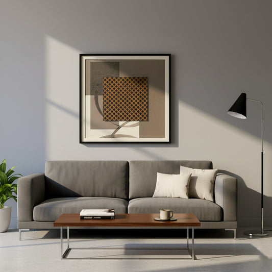Earthy Grid Abstract Wall Art ID22-322