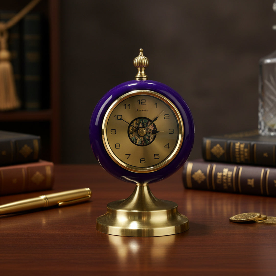 Classic Enamel Look Table Clock - Royal Blue IDC214-A26