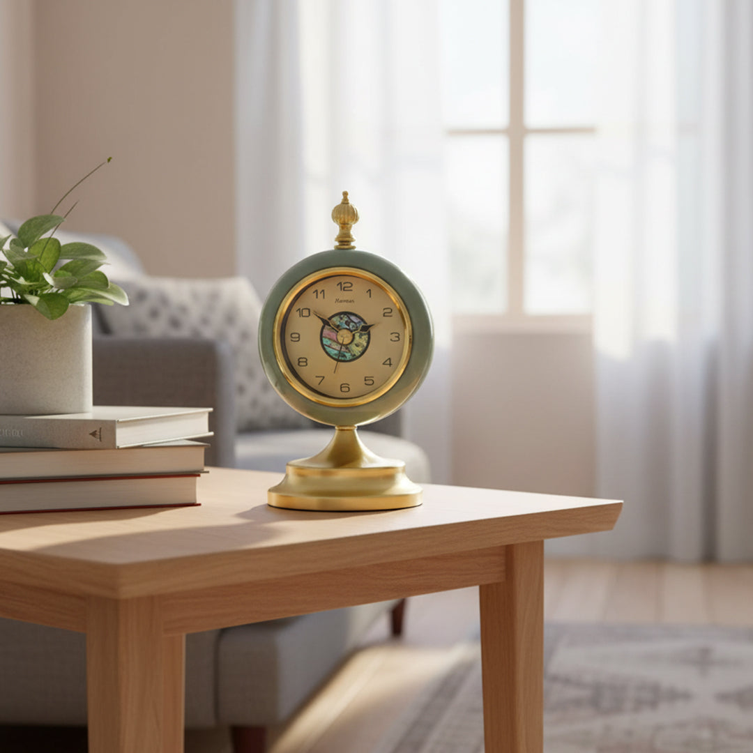 Classic Enamel Look Table Clock - Sky Blue IDC214-A24