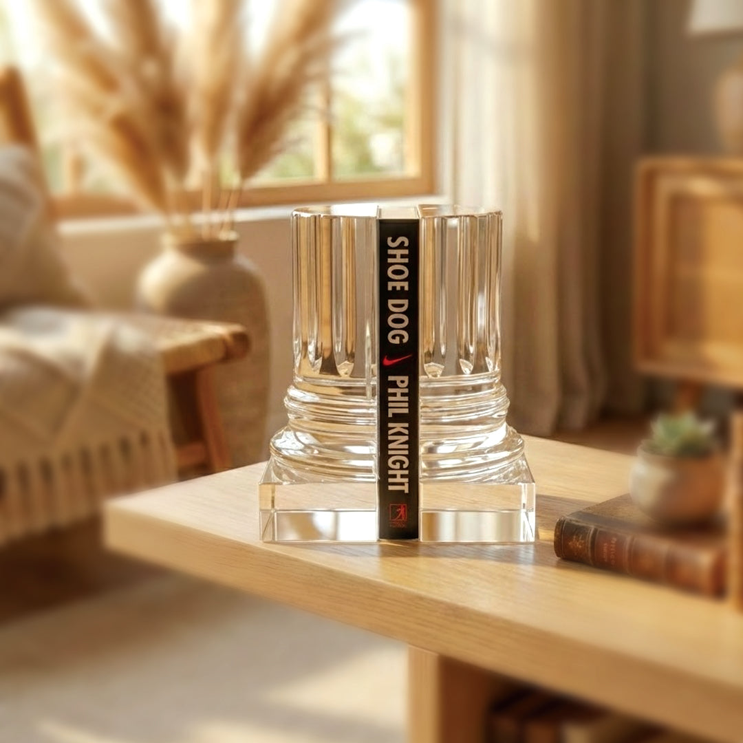 Fluted Crystal Bookends Set IDC136-A37