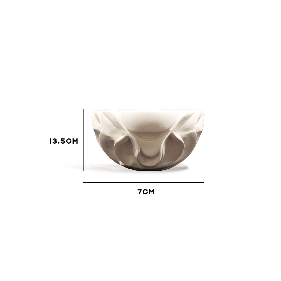 Fluted White Ceramic Vase  IDC244-A21