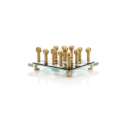 Glass Chess Board Decorative Showpiece Gold IDC208-A45