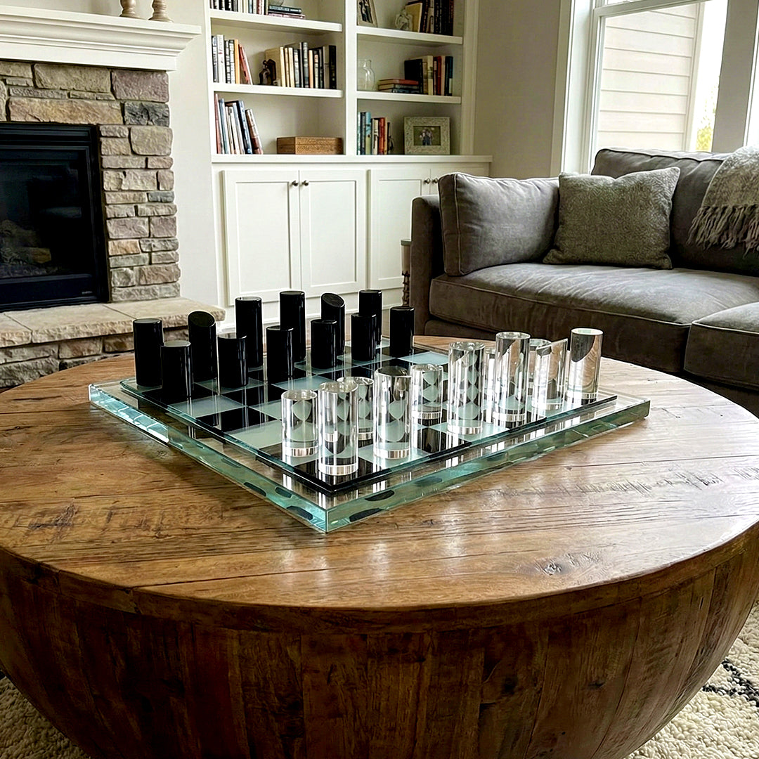 Glass Chess Board Showpiece IDC208-A44