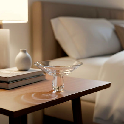 Minimal Clear Glass Pedestal Bowl Centerpiece IDC136-A25