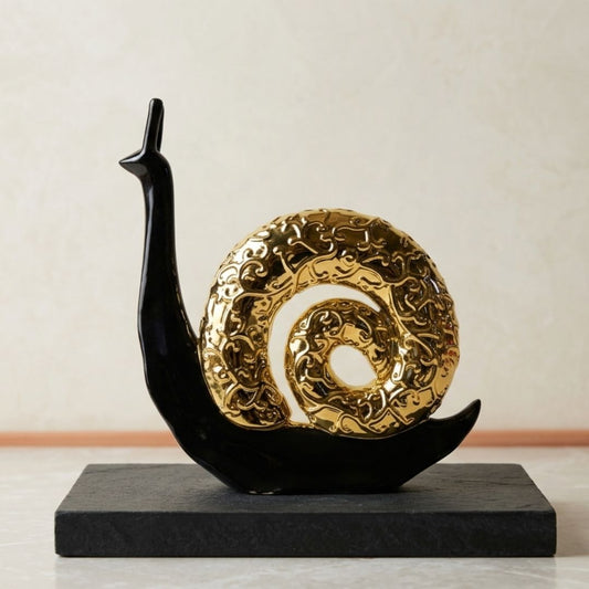 Gold Spiral Snail Sculpture Showpiece IDC71-A226