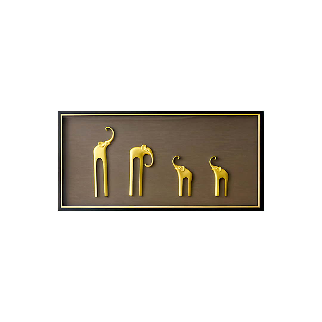 Golden Elephant Family wall Frame IDC119-A35