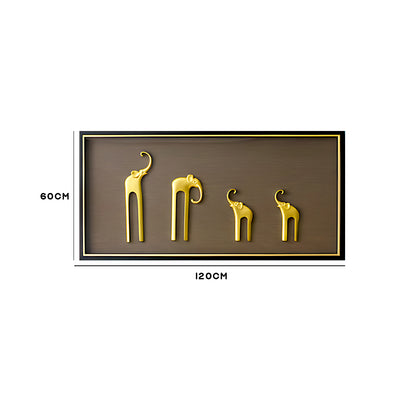 Golden Elephant Family wall Frame IDC119-A35