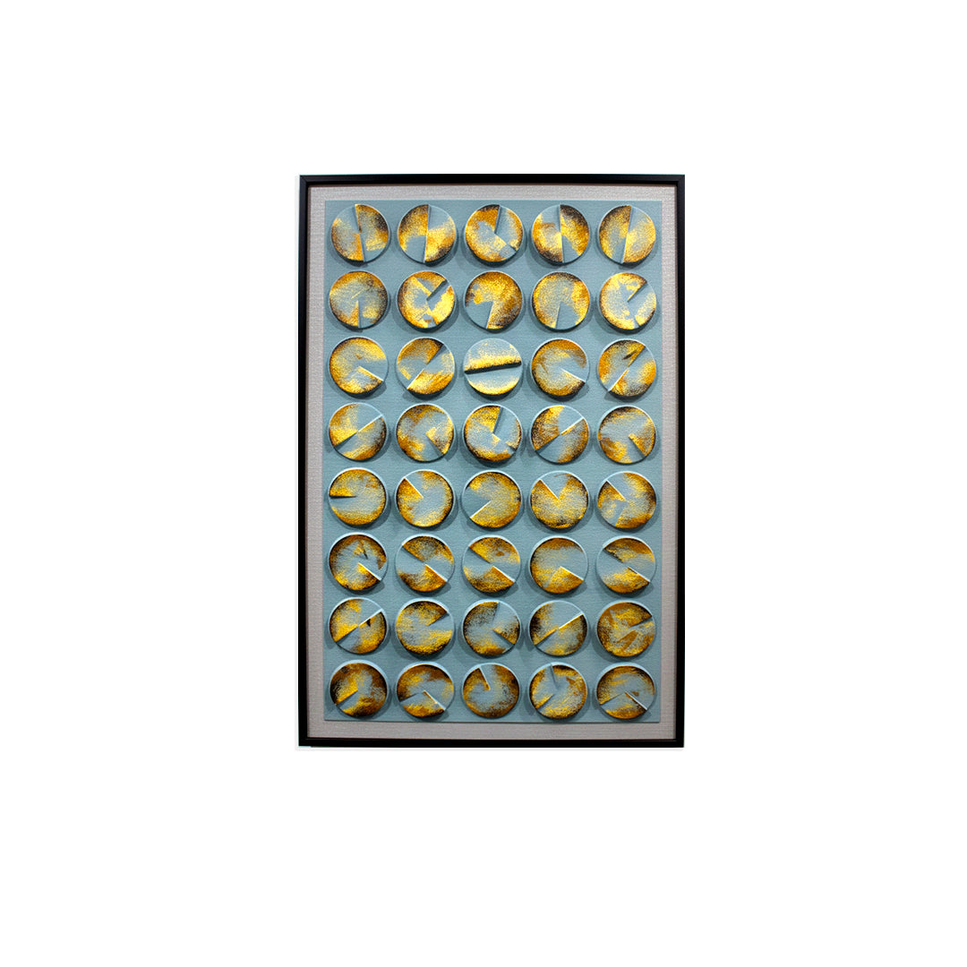 Golden Glow Circles Wall Frame IDC121-A43