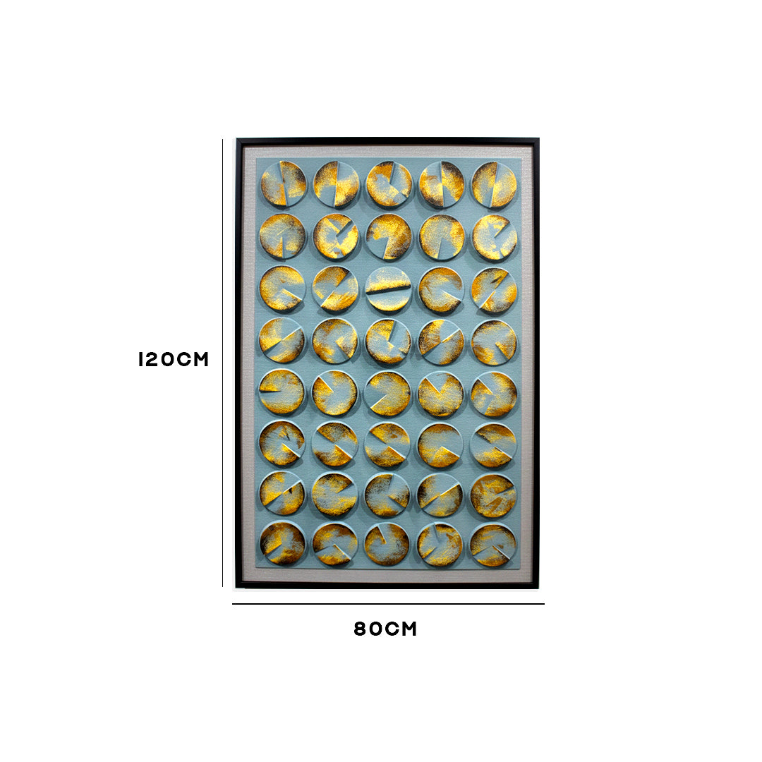 Golden Glow Circles Wall Frame IDC121-A43