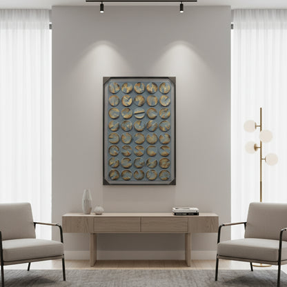 Golden Glow Circles Wall Frame IDC121-A43