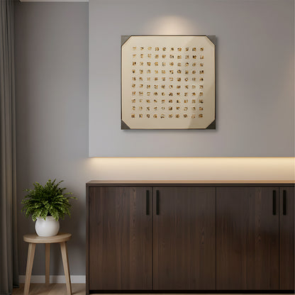Golden Grid Square Textured Wall Frame IDC58-A1