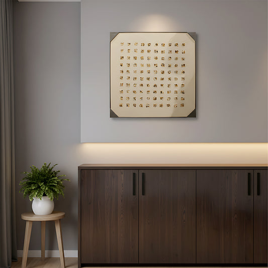 Golden Grid Square Textured Wall Frame IDC58-A1