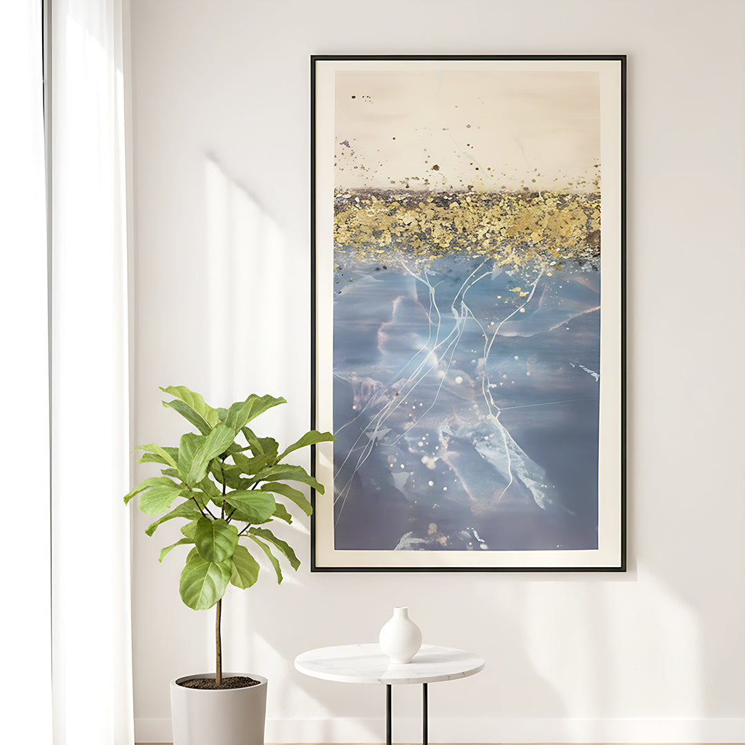 Golden Horizon Abstract Wall Frame IDC62-A103