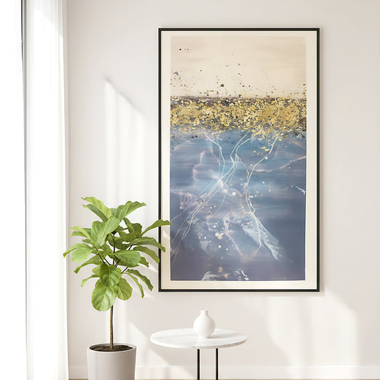 Golden Horizon Abstract Wall Frame IDC62-A103