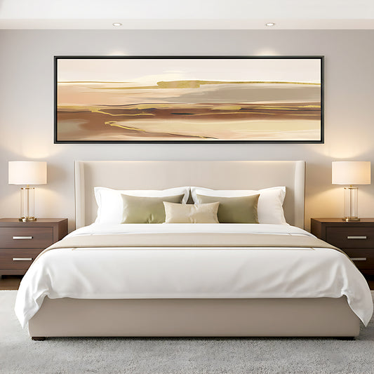 Golden Horizon Abstract Landscape Wall Frame IDC62-A117