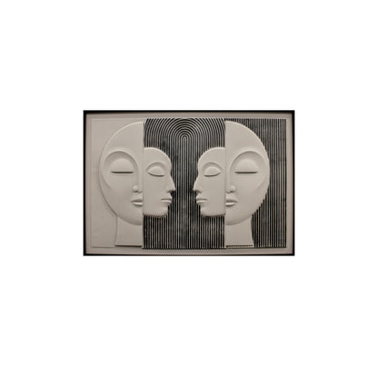 Black & White Geometric Faces Wall Frame IDC121-A41