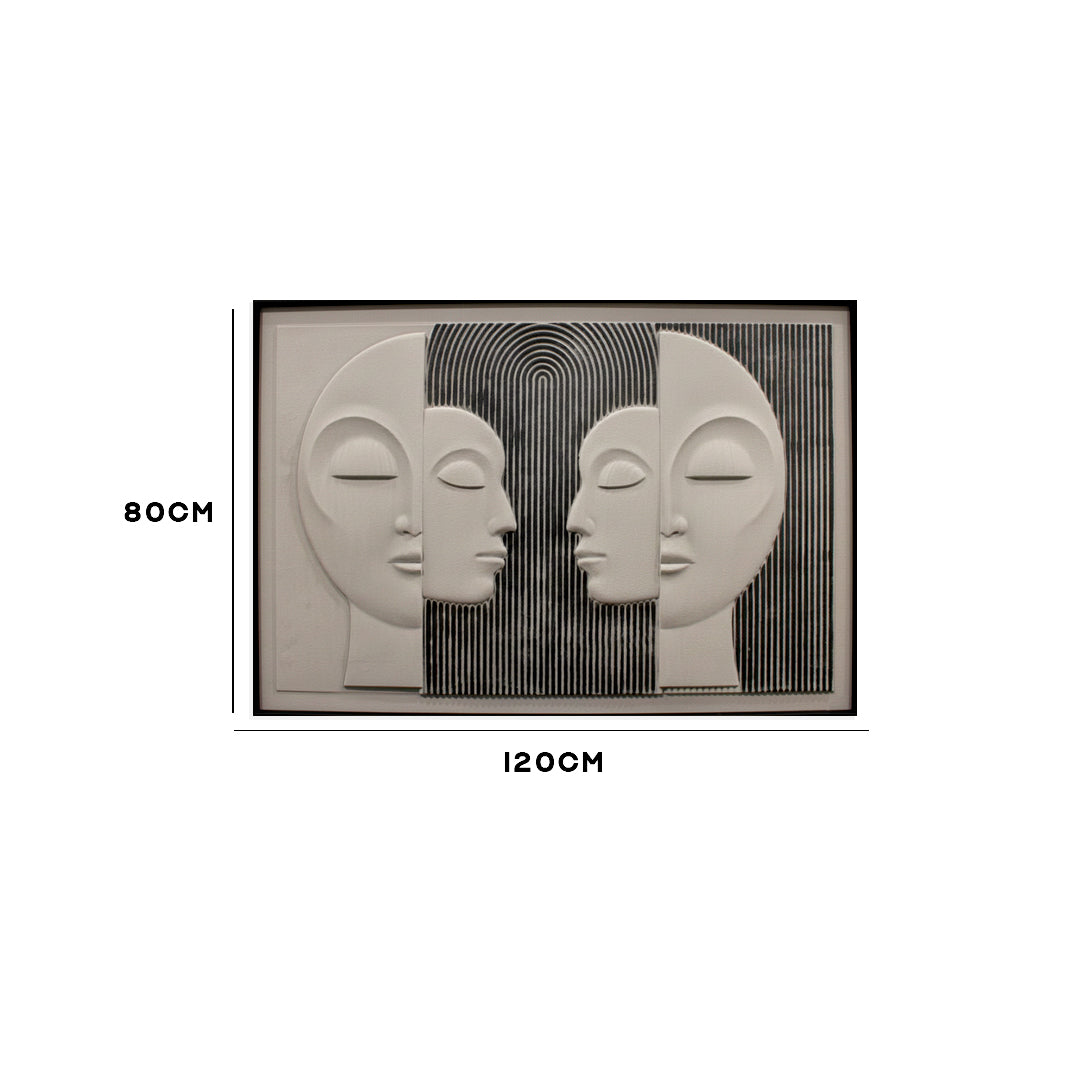 Black & White Geometric Faces Wall Frame IDC121-A41