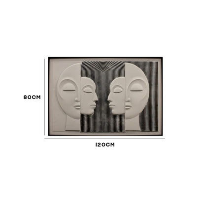 Black & White Geometric Faces Wall Frame IDC121-A41