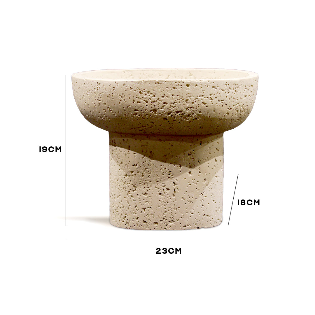 Large Stone Pedestal Bowl Showpiece IDC233-A19