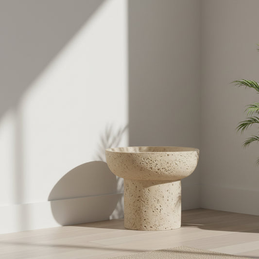 Large Stone Pedestal Bowl Showpiece IDC233-A19