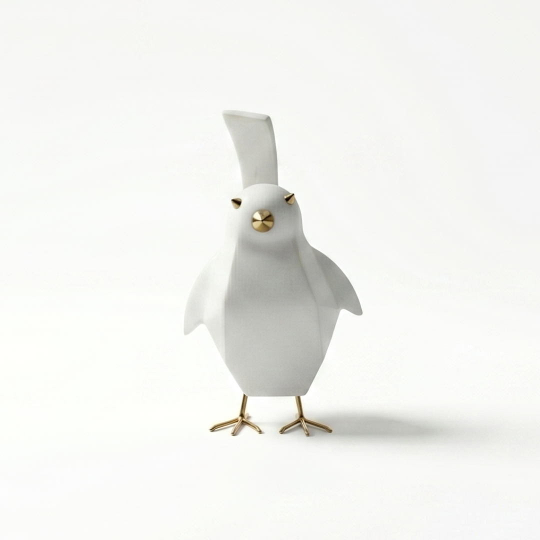 Minimal White Bird Figurine Showpiece IDC71-A187