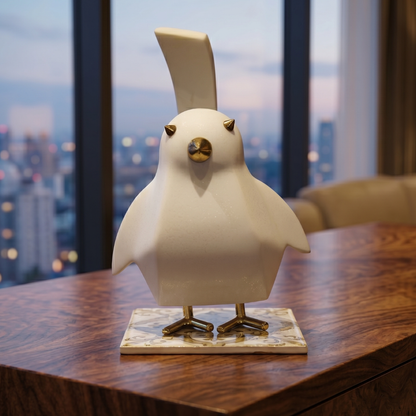 Minimal White Bird Figurine Showpiece IDC71-A187