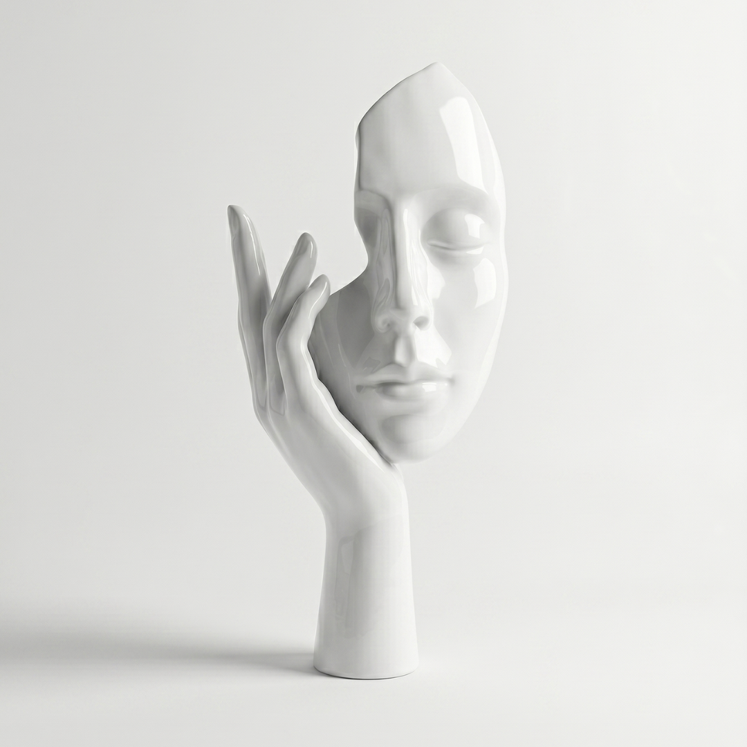 Minimal White Face Sculpture IDC71-A184