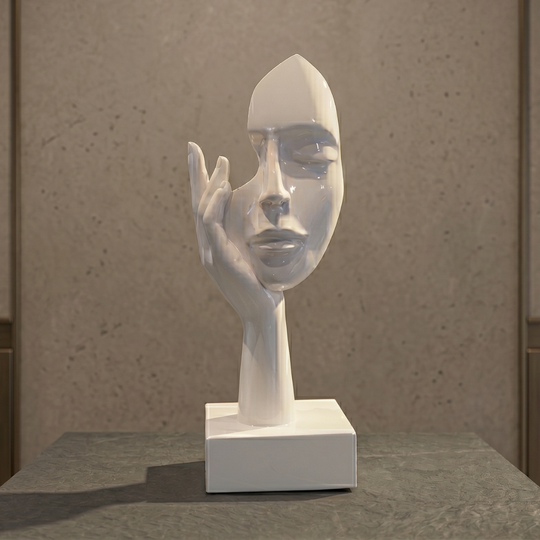 Minimal White Face Sculpture IDC71-A184