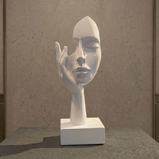 Minimal White Face Sculpture IDC71-A184