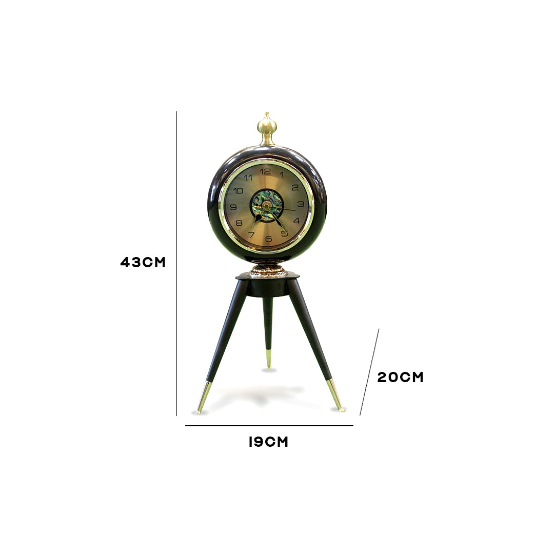 Modern Tripod Table Clock - Black IDC214-A27