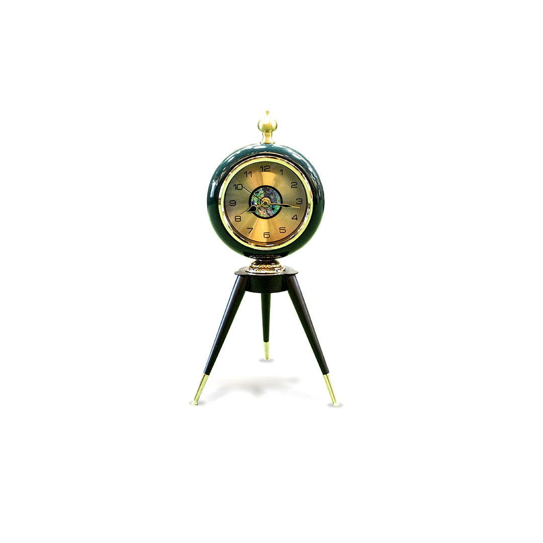 Modern Tripod Table Clock - Deep Emerald Green IDC214-A28