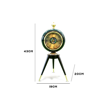 Modern Tripod Table Clock - Deep Emerald Green IDC214-A28
