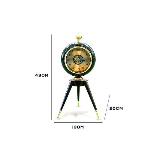 Modern Tripod Table Clock - Deep Emerald Green IDC214-A28