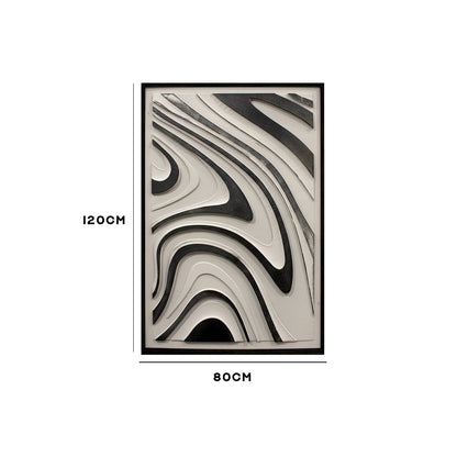 Monochrome Flowing Abstract Wall Frame IDC121-A44