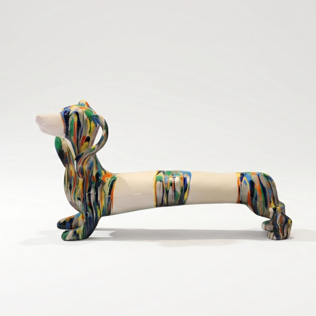 Abstract Multicolor Dog Showpiece IDC71-A180