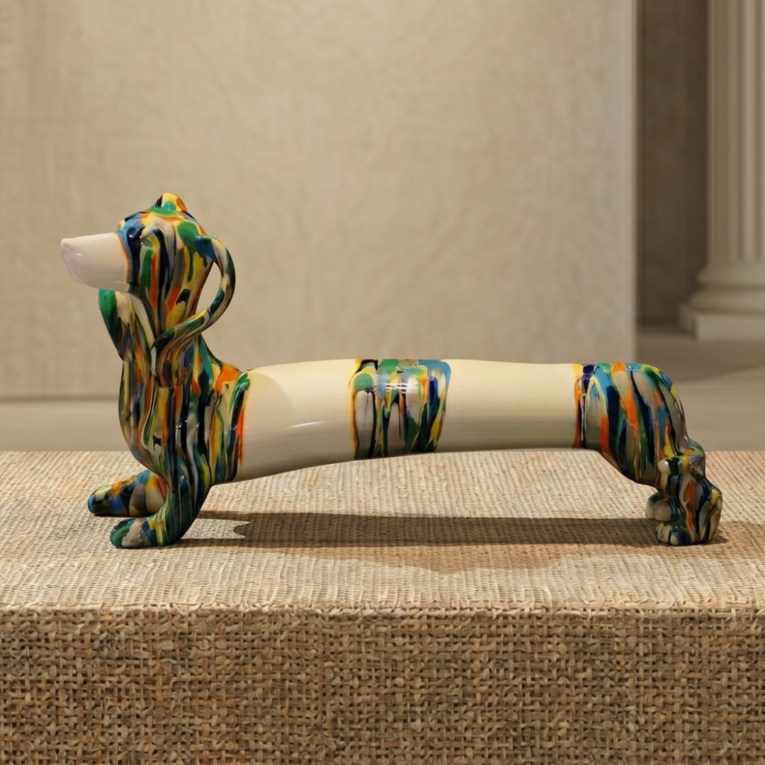 Abstract Multicolor Dog Showpiece IDC71-A180