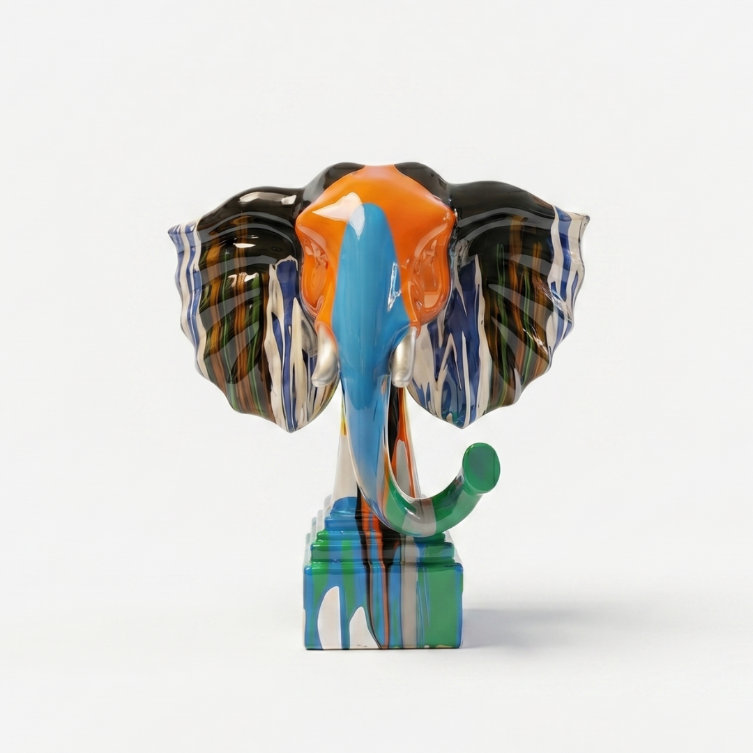 Abstract Multicolor Elephant Showpiece IDC71-A177