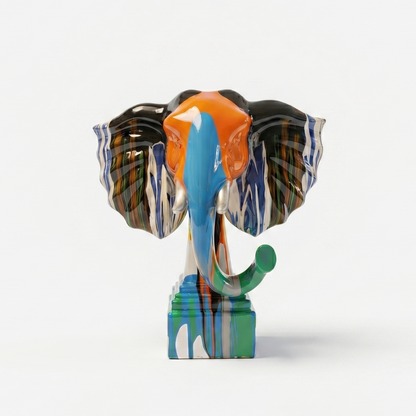Abstract Multicolor Elephant Showpiece IDC71-A177