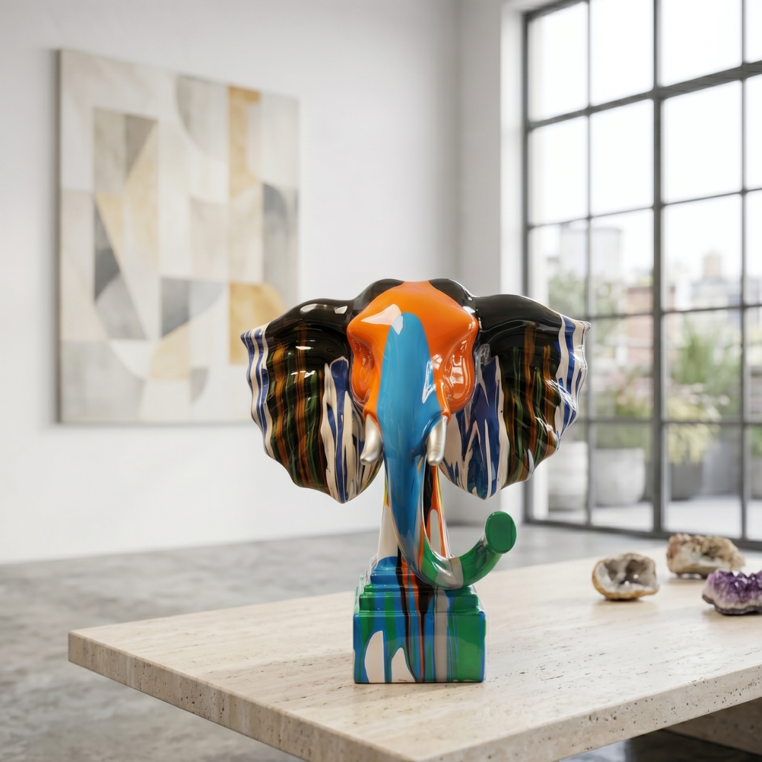 Abstract Multicolor Elephant Showpiece IDC71-A177