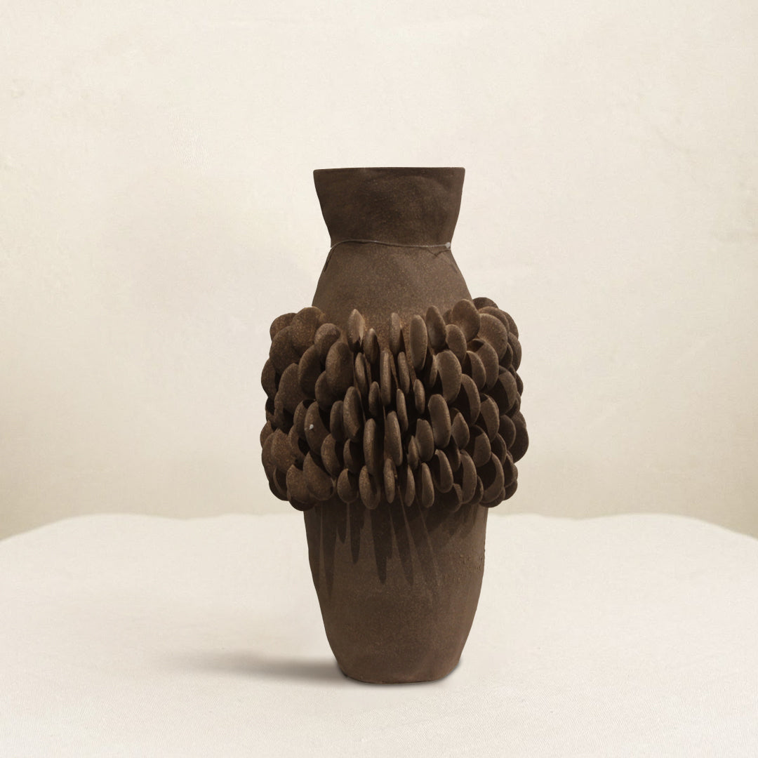 "Pangolin" Scaled Ceramic Pottery Vase IDC243-A36