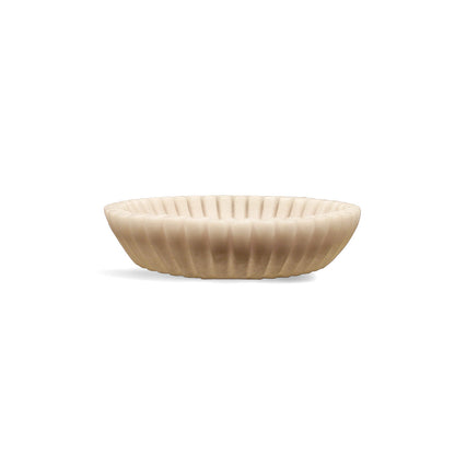 Pleated White Ceramic Platter Centerpiece IDC232-A5